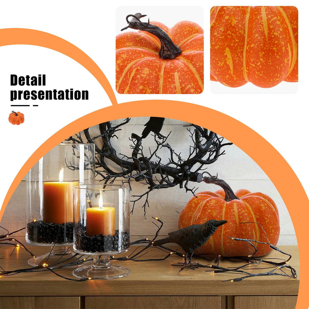 5.9 Inch Orange Artificial Foam Pumpkin Fall Decor for Thanksgiving