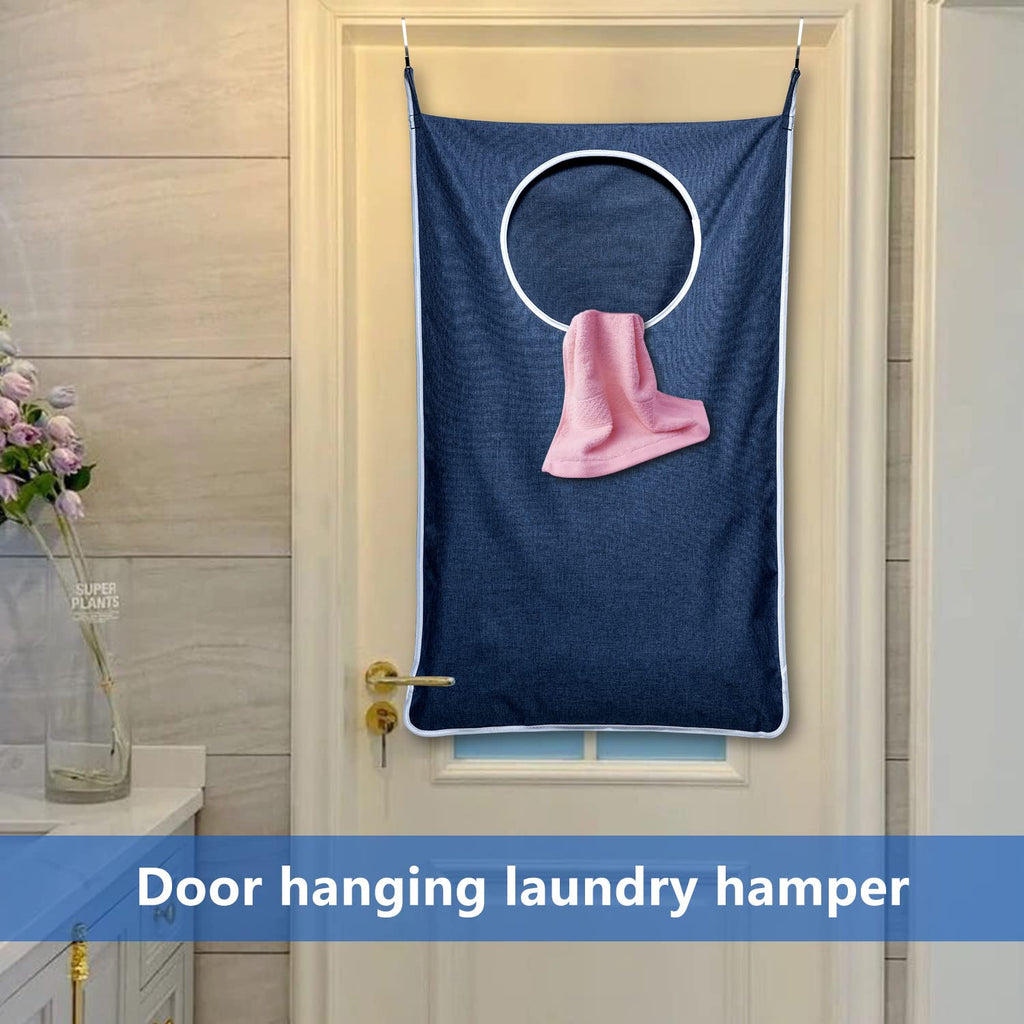 2 Pack Large Hanging Laundry Hamper Bag, 35x21.6 Inch Oversized Clothes Hanging Laundry bag with Hooks, Perfect for