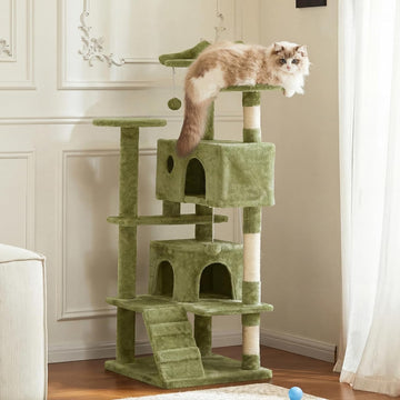 54 Inch Cat Tree Tower with Scratching Posts, Indoor Use