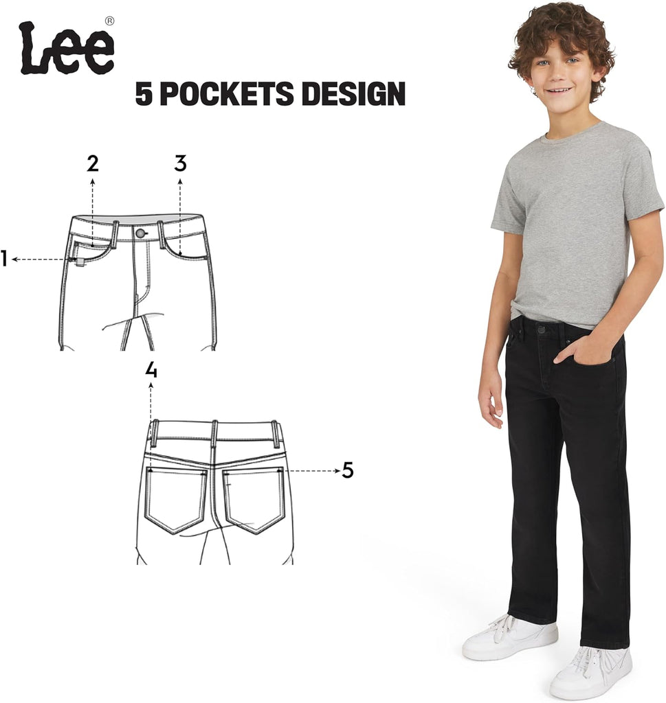 Boys' 5 Pocket Loose Fit Stretch Waist Denim Jeans
