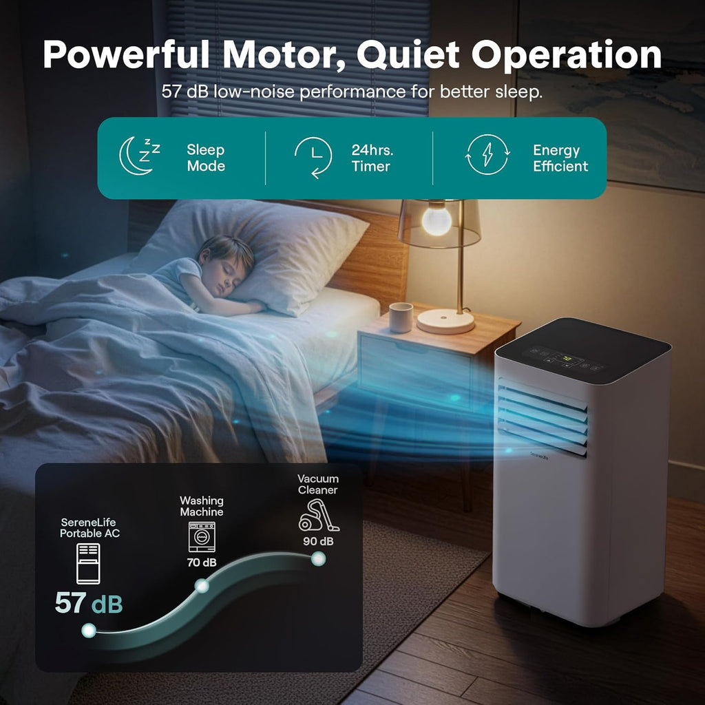 Small Air Conditioner Portable 8,000 BTU with Built-in Dehumidifier - Portable AC unit for rooms up to 350 sq ft