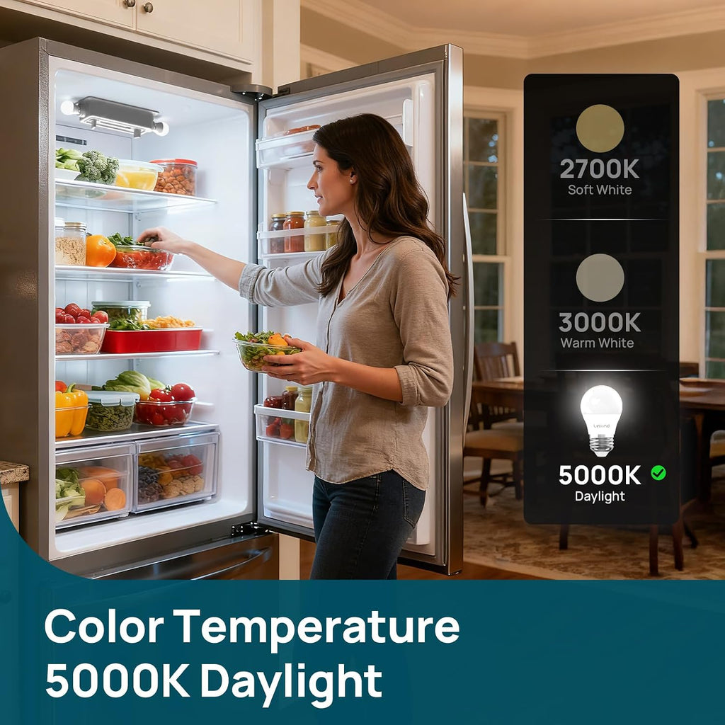 Led Refrigerator Light Bulbs, A15 Fridge Light Bulbs 40 Watts Equivalent Waterproof, 600LM Appliance Light Bulb 120V