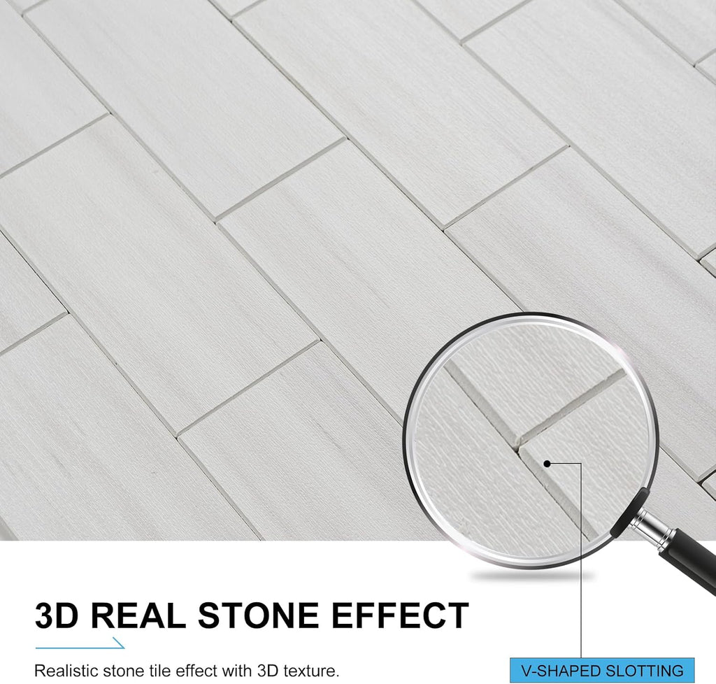 Peel and Stick Backsplash, 20-Sheet Peel and Stick Wall 13.5" x 5.8" PVC Subway Tile Stick on Backsplash Fireplace