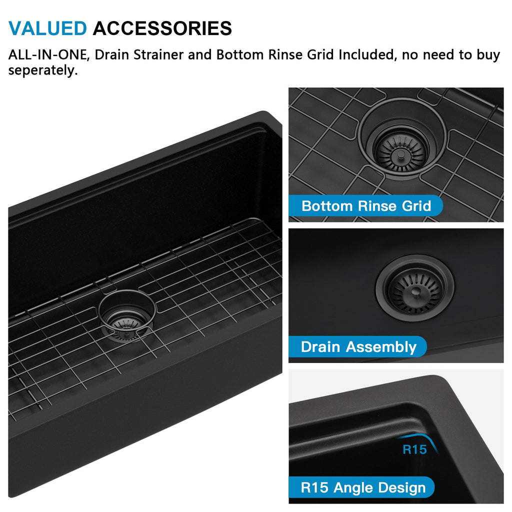 32"x19" Black Granite Composite Ledge Workstation