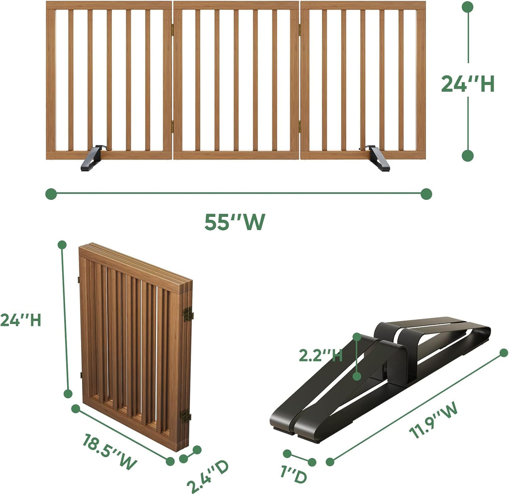 Freestanding Dog Gates for Doorways, Foldable Dog Gate Indoor, Pet Gates for Doorways Bedroom, Puppy Gate with Metal