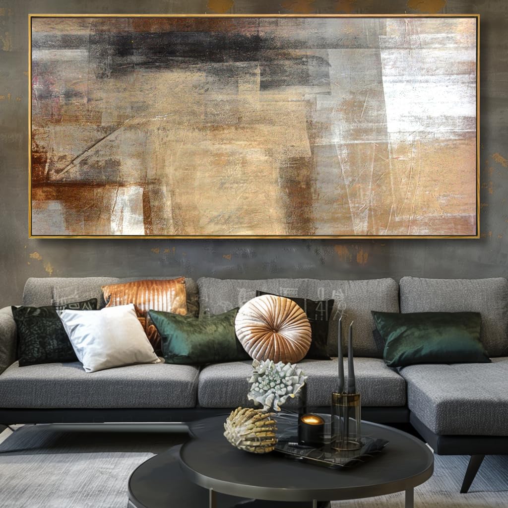 Wall Art Abstract Wall Decor Yellow Black Ink Canvas Painting Modern Artwork Bedroom Dining Room Home Office Decor