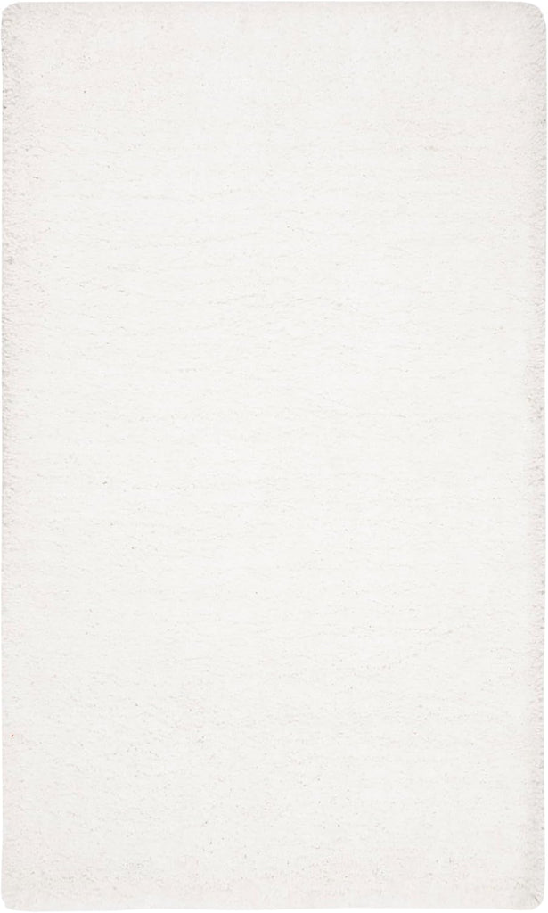 Ultimate Shag Collection Accent Rug, Ivory, Handmade Solid, 1.6-inch Thick Ideal for High Traffic Areas