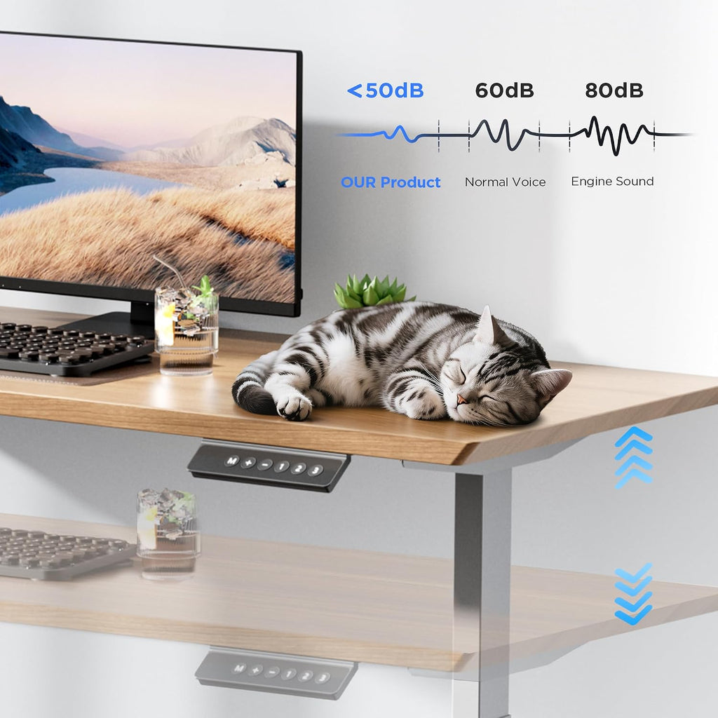 Dual Motor Electric Standing Desk Frame - 300 lbs Heavy Duty, 3 Memory Height Presets - Sit Stand Desk Frame