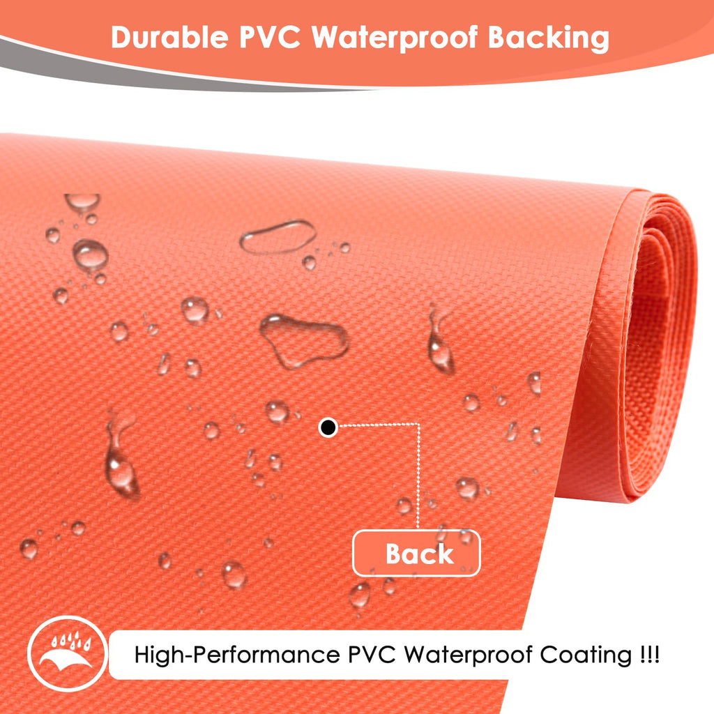 Waterproof Canvas Fabric by The Yard 60" W 600 Denier PVC Backing Water Repellent Polyester Upholster Fabric Material