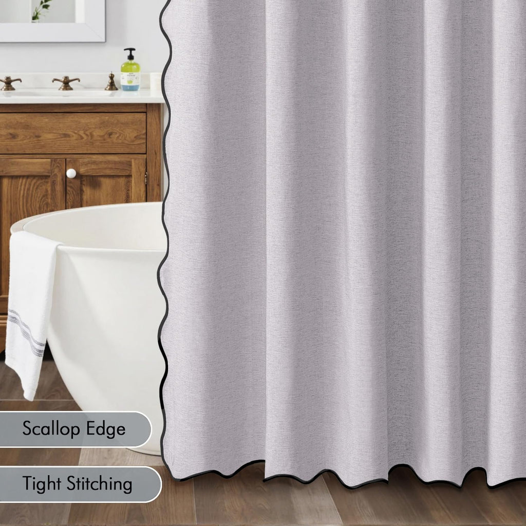 72"x84" Extra Long Scalloped Linen Lavender