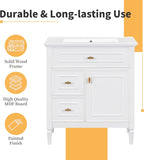 Harper & Bright Designs 30" Bathroom Vanity with Sink, Free Standing Vanity Set with Tip-Out Drawer, 2 Drawers