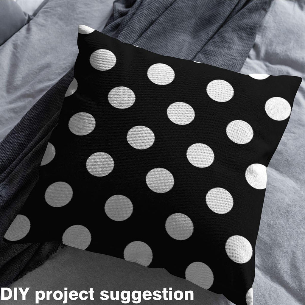 Cute Polka Dot Fabric by The Yard Black White Upholstery Fabric Geometric Plaid Waterproof Indoor Outdoor Decor for