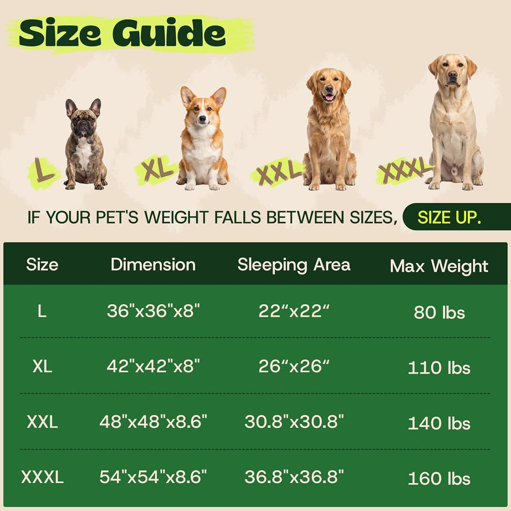 Memory Foam Orthopedic Dog Beds for Extra Large Size Dogs, Grey