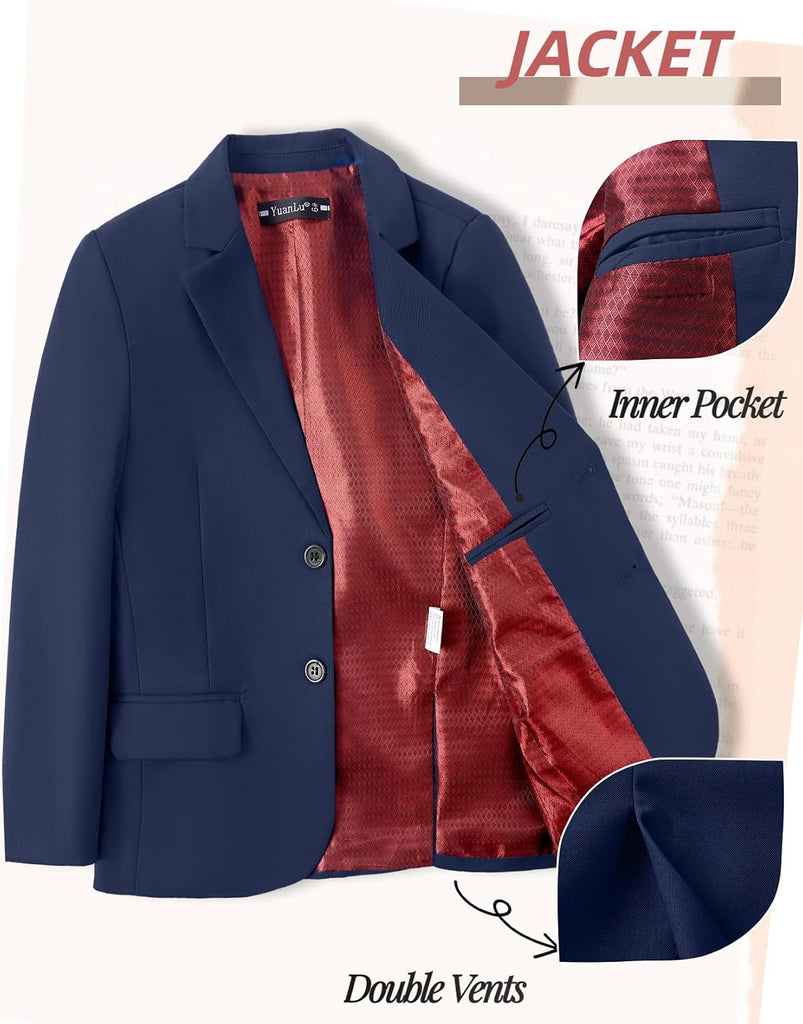Boys Suit Jacket Formal Dress Jacket Slim Fit Sport Coat for Kids