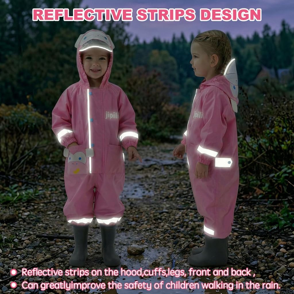 Toddler Rain Suit Waterproof Coverall One Piece Rain Suit Kids