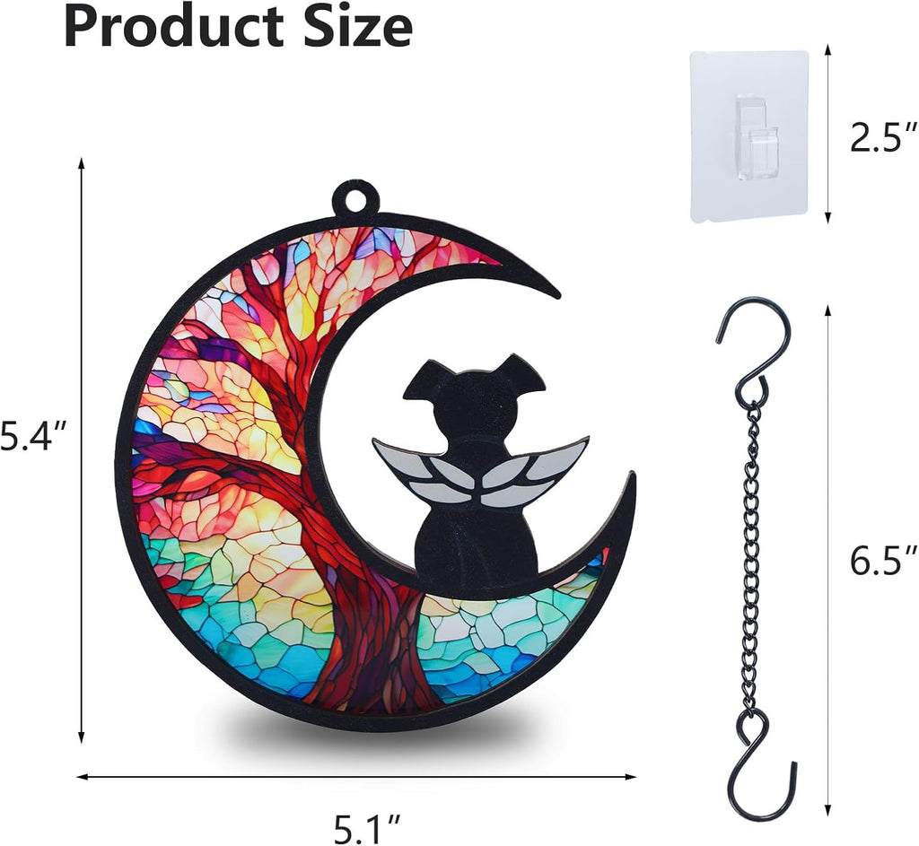 DIY Dog Angel Memorial Suncatcher with Sympathy Card, Memorial Gifts for Loss of Dog Sympathy Gift, Pet