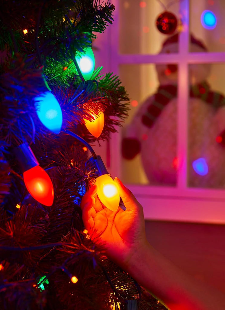 Vintage Christmas Lights Outdoor, 100Ft C9 String Lights with 100 LED Bulbs