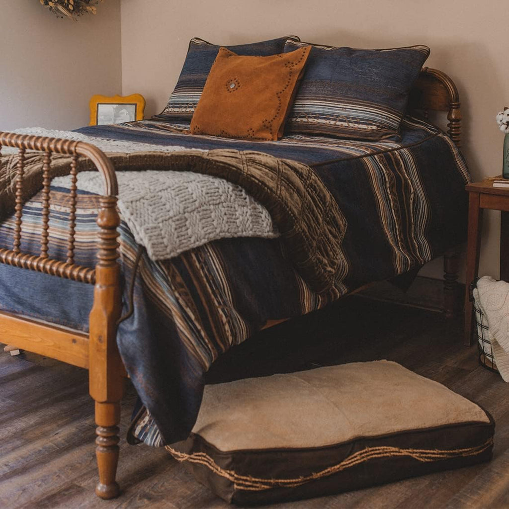 Rustic Barbwire Western Dog Bed for Medium, Large Dogs