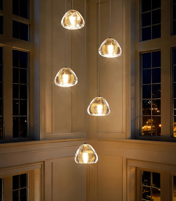 Modern Glam Chandelier LED Kitchen Pendant Lights Island Lighting Remote Dimmable Fixtures Bubble Crystal Floating