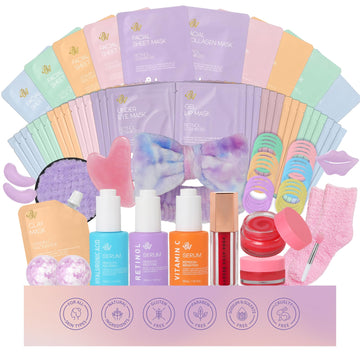 Gifts for Women, 55 Pcs Hydrating Skin Care Set, Spa Basket Set for Women
