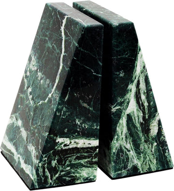 Natural Marble Bookends for Shelves,Office bookends for Heavy Books. Unique Brown Book Ends, Set of 2,Heavy Duty