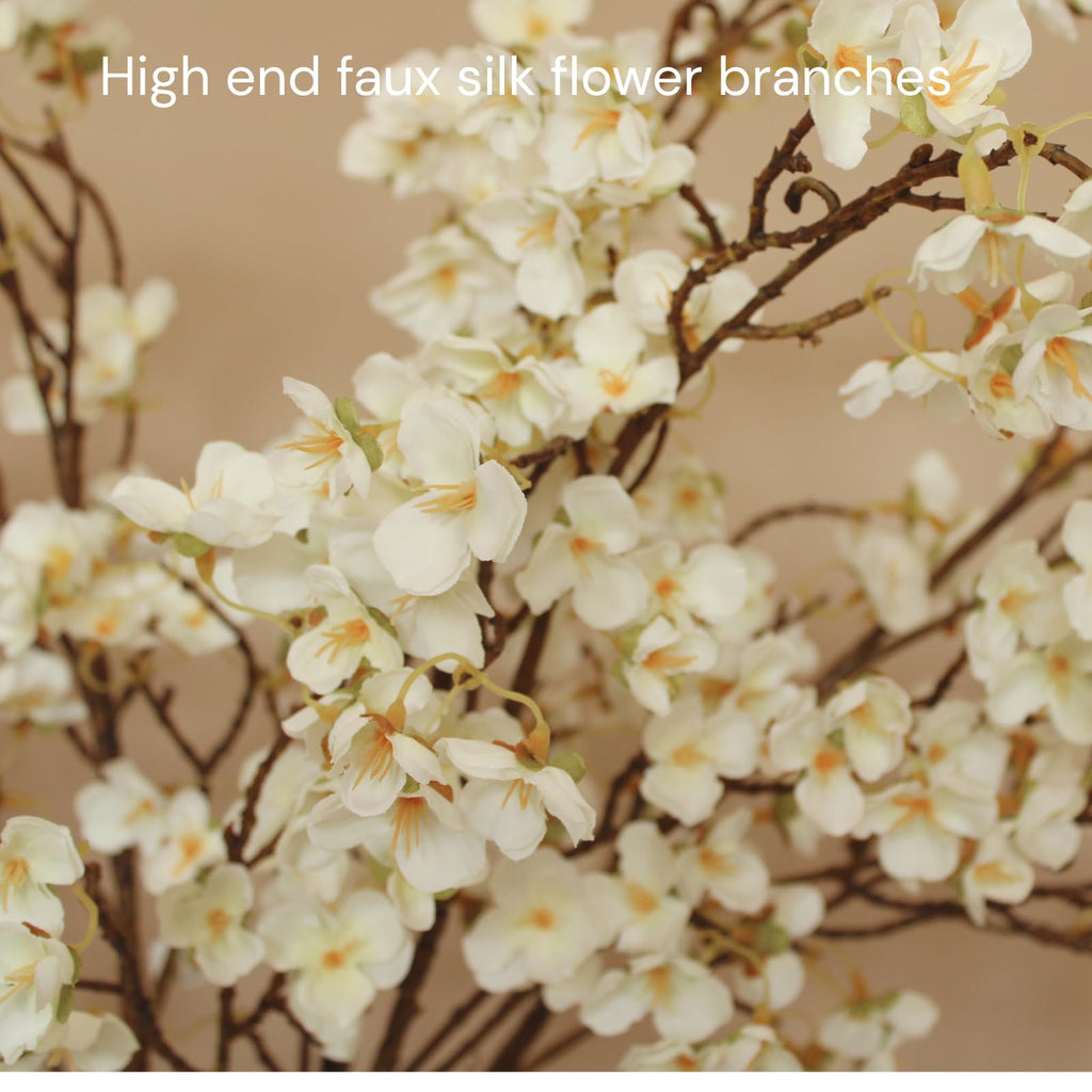 White Cherry Blossom Branches - 6 Pcs 33.5" Long Stem Artificial Flowers