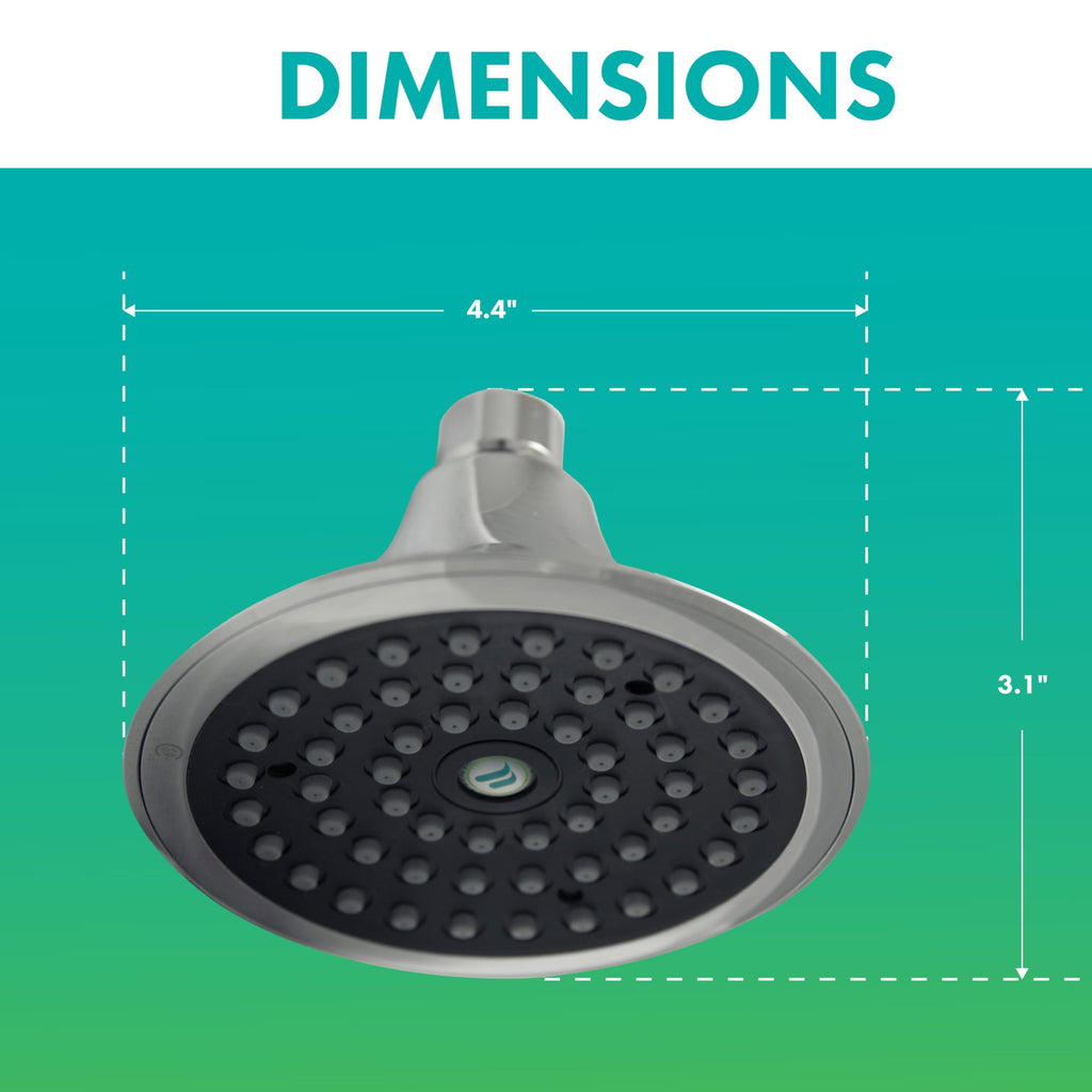 1.5 GPM Sava Fixed-Mount Wide Spray Showerhead with 360 Degree Ball Joint Swivel, Adjustable Angle, Chrome Finish