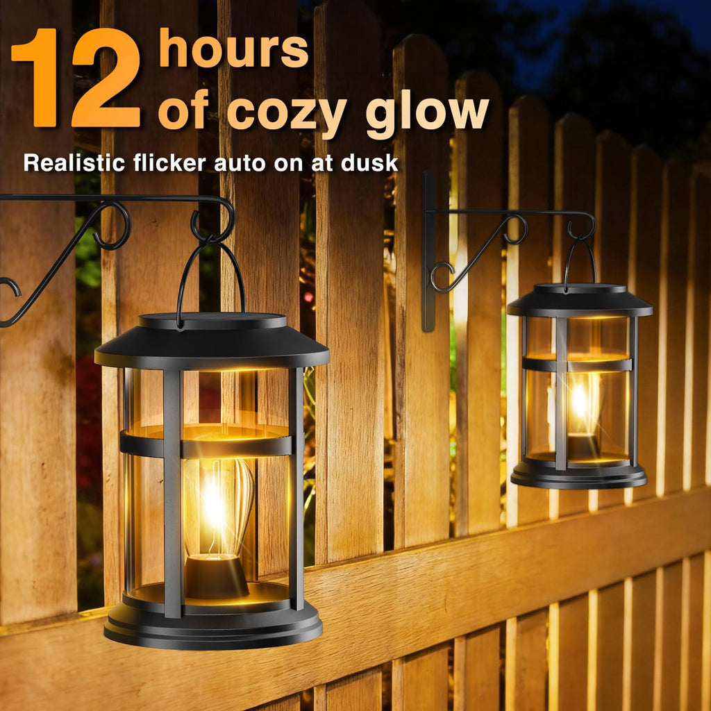 Solar Lanterns Outdoor Waterproof, Hanging Solar Lantern, 4 Pack