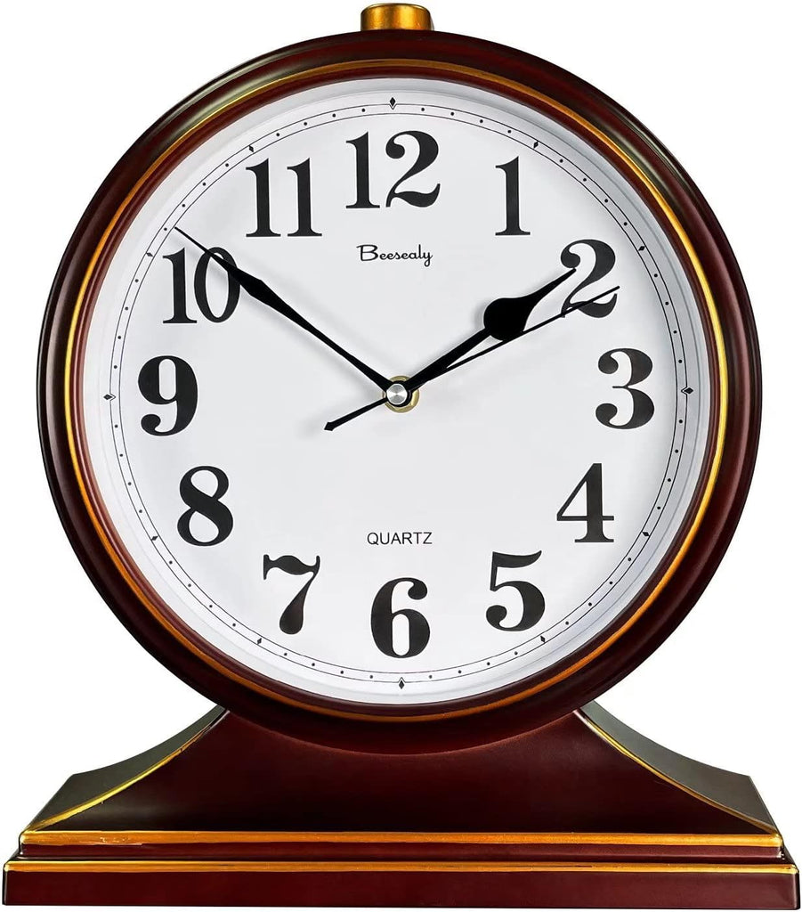 Desk Clocks for Table Decor,Retro Mantel Clock Battery Operated for Fireplace Mantel