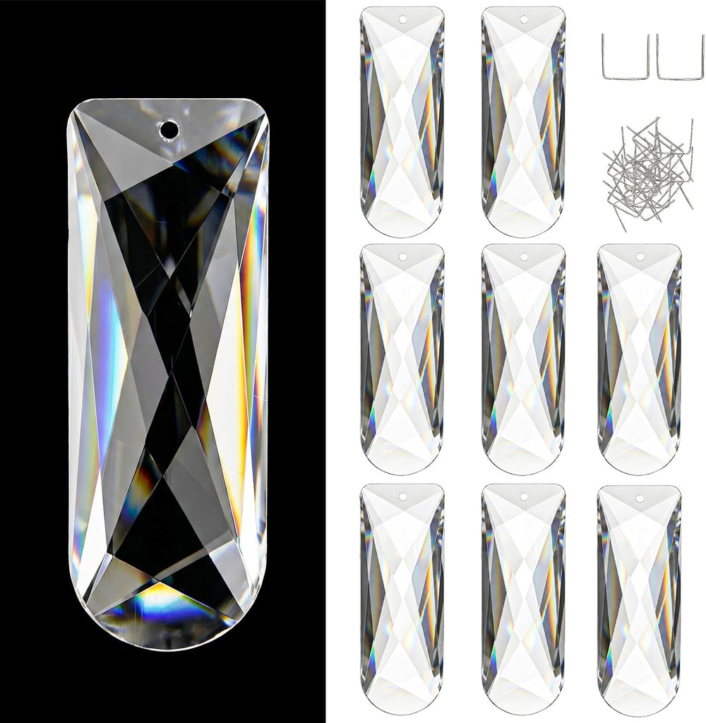 Clear Crystal Prisms with 2 Holes, 2"x1.2" K9 Crystal Chandelier Replacement Parts