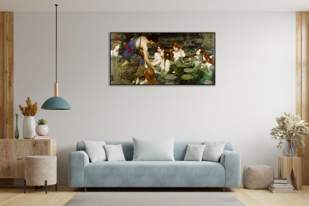 John William Waterhouse Canvas Wall Art Hylas And The Nymphs Poster - Characters Landscape Historical Culture