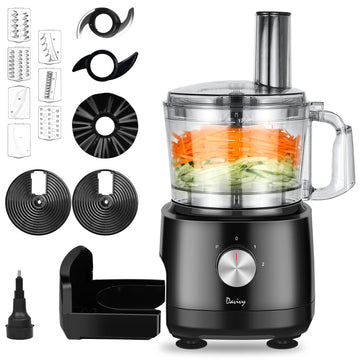 7 Cup Food Processor with Storage, 10-in-1 for Cheese, French Fries