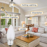 Frosted Flame Tip Chandelier Light Bulb-40W Incandescent Torpedo Tip Chandelier-40W Incandescent Torpedo Tip