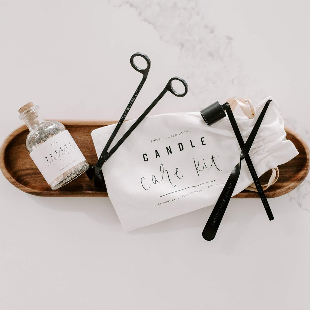 Candle Care Kit | Matte Black Candle Accessory Set Includes Wick Trimmer, Wick Dipper, and Bell Snuffer Tools - Set of 3