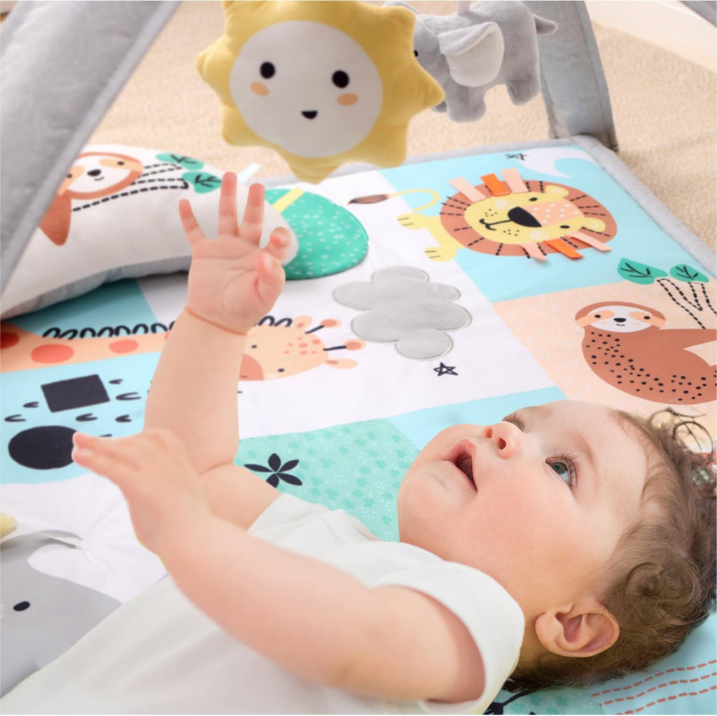 Unisex Baby Play Gym & in-1 Play Mat - Playmat Baby Toys 0-6, 6-12 Months Tummy Time Mat with Hanging Toys, Soft
