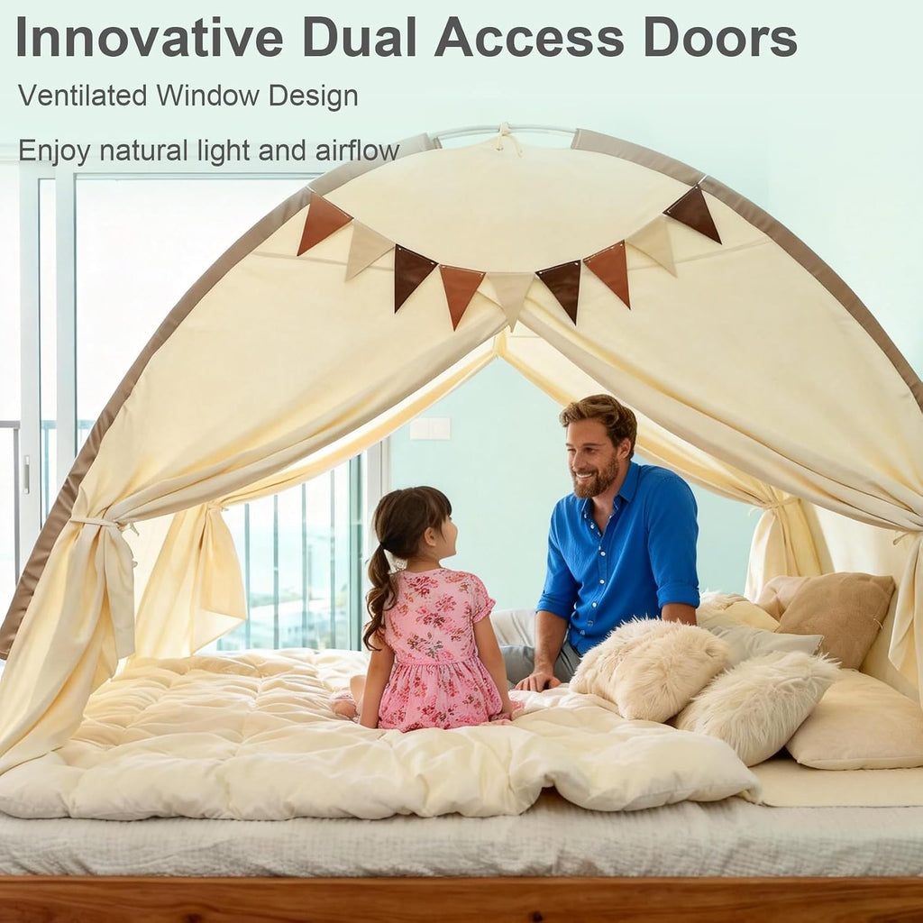 Full Bed Tent Canopy, Indoor Toddler Bed Tent for Kids, Bed Tent Full Size