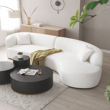 126'' Curved Sofa Couch with Chaise Lounge, L-Shape Modern Sectional Luxury Upholstery 5-Seat Sofa Couch Lobby