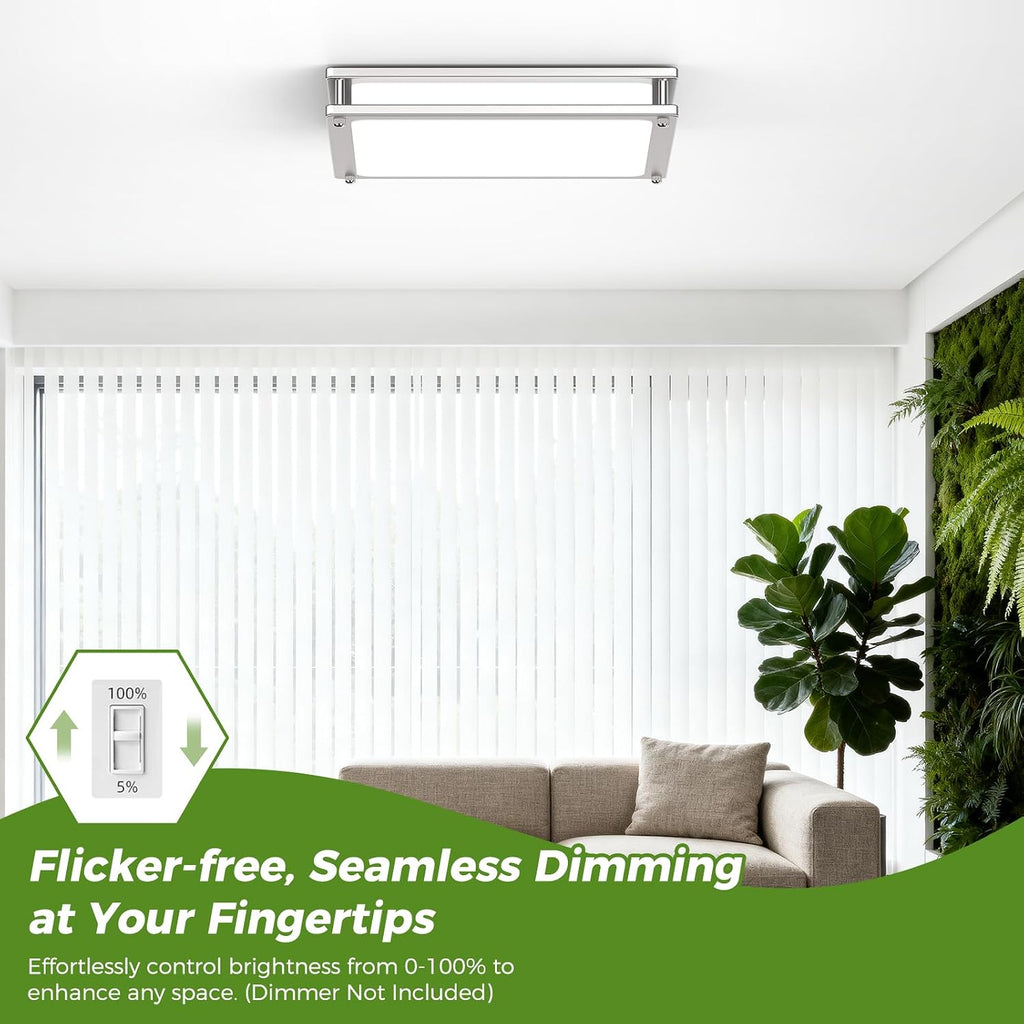 13 Inch Dimmable LED Ceiling Lights , 1-Pack 36W Square Flush Mount Light Fixtures, 3200LM Super Bright
