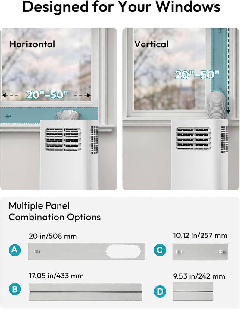Portable Air Conditioners 12,000 BTU, 5-in-1 Portable AC Unit Up to 550 Sq.Ft.with Cool, Heat, Fan, Dehumidifier