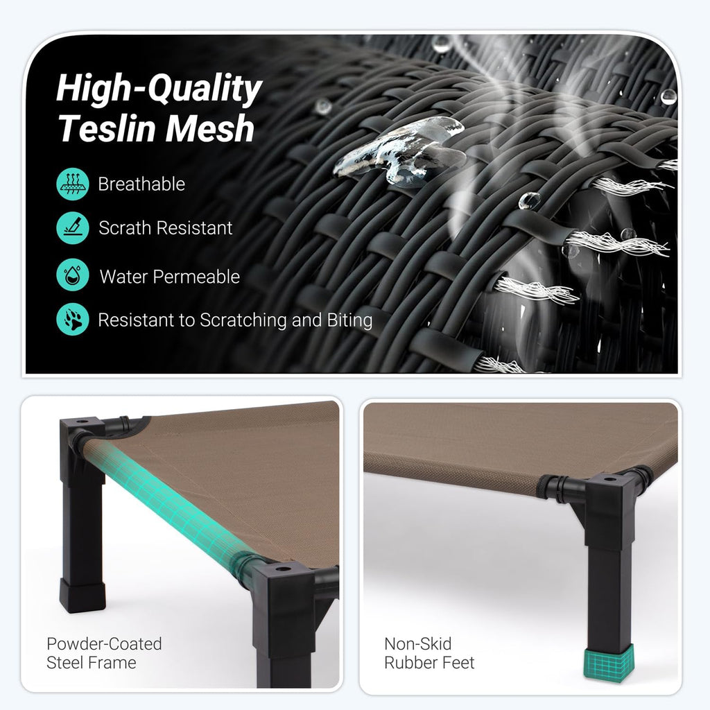 Elevated Outdoor Dog Bed, Raised Dog Bed with Steel Framed