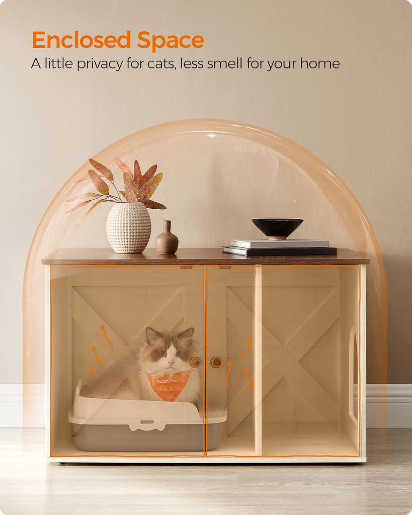 Cat Litter Box Enclosure, End Table, 31.5 x 20.9 x 19.7 Inches