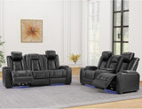 ANJ Modular Power Recliner Set: 5-Seat Home Theater Seating,3 Seat Recline Sofa and Loveseat (Center Console & Fixed
