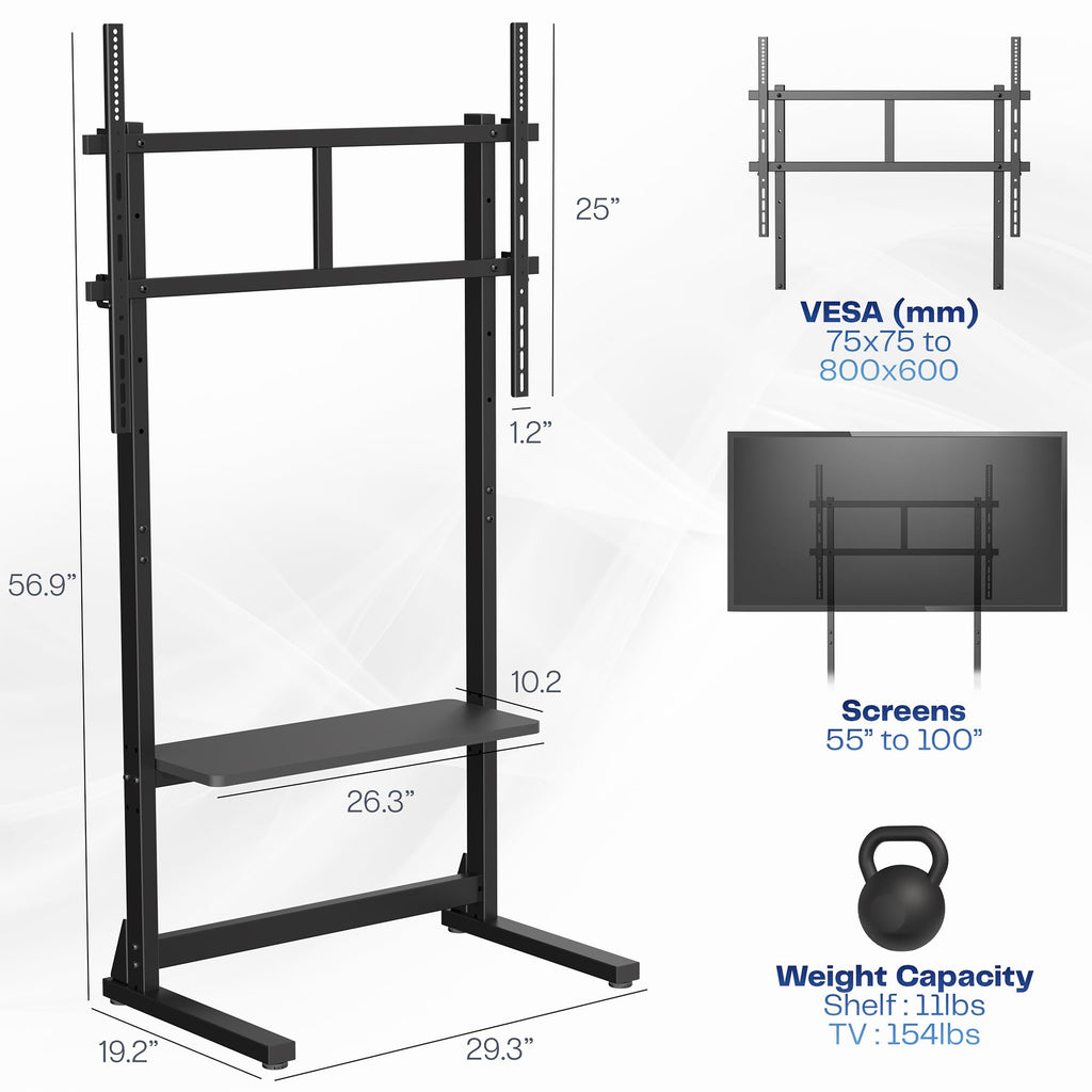 TV Stand with Storage Shelf for 55-100 in Screens