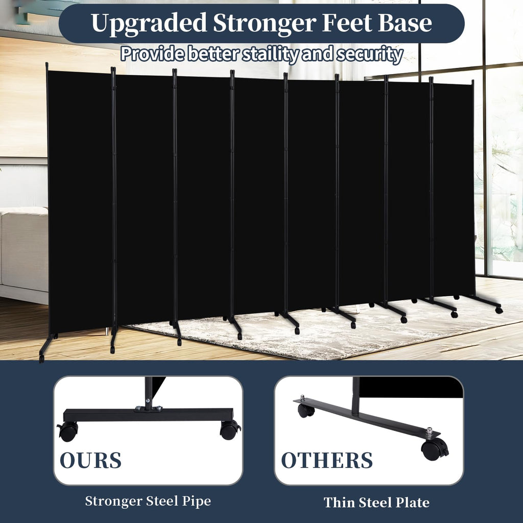 Room Divider 6 Panel-176''Wide Folding Privacy Screen, Large Partition Wall