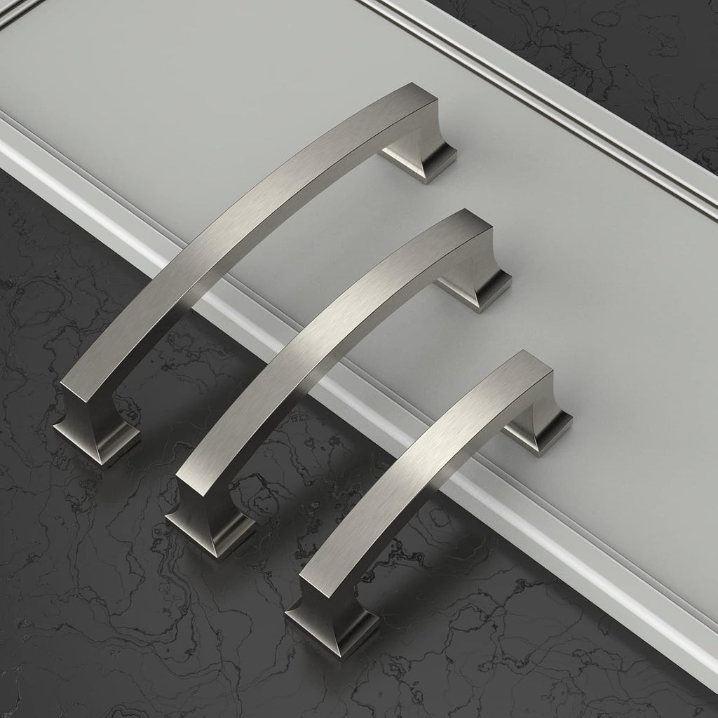 10 Pack 5 Inch(128mm) Hole Centers Kitchen Cabinet Handles, Brushed Satin Nickel Cabinet Pulls Kitchen Cabinet Hardware
