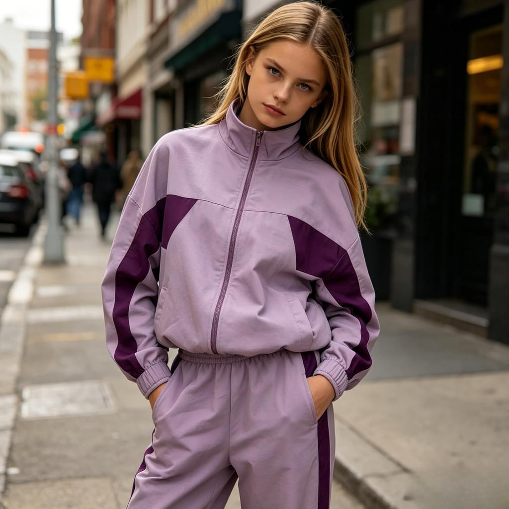 Girls Clothes 2 Piece Zip Up Sweatshirt & Pants Casual Teen Girls Fall Winter Outfit Set