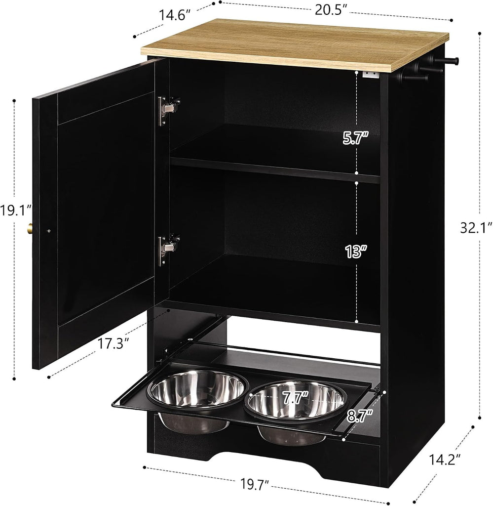 Pet Feeder Station Dog Feeding Station Dog Food Toy Storage Cabinet