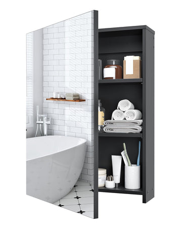 Bathroom Medicine Mirror Cabinet, 17.7'' x 23.6'', Wall-Mounted Bathroom Vanity with Mirror, Bathroom Medicine