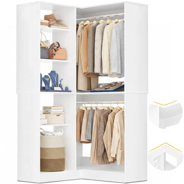 36'' Corner Closet System with Adjustable Shelves, Heavy Duty Corner Closet Organizer System with 7 Shelves & 2
