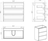 36 Inch Bathroom Vanity with Sink with Overflow, Large Storage Small Vanity for Modern Bathroom